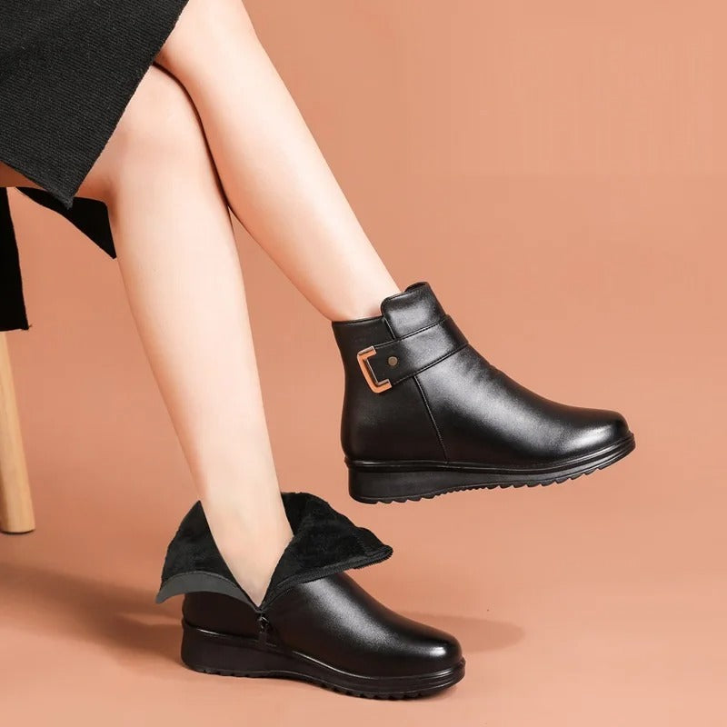 (🔥50% de descuento hoy - ¡no te lo pierdas!) - Zapatos ortopédicos de cuero y lana suaves y cómodos - Diseño ergonómico artesanal (te permite caminar todo el día sin sentirte cansado)