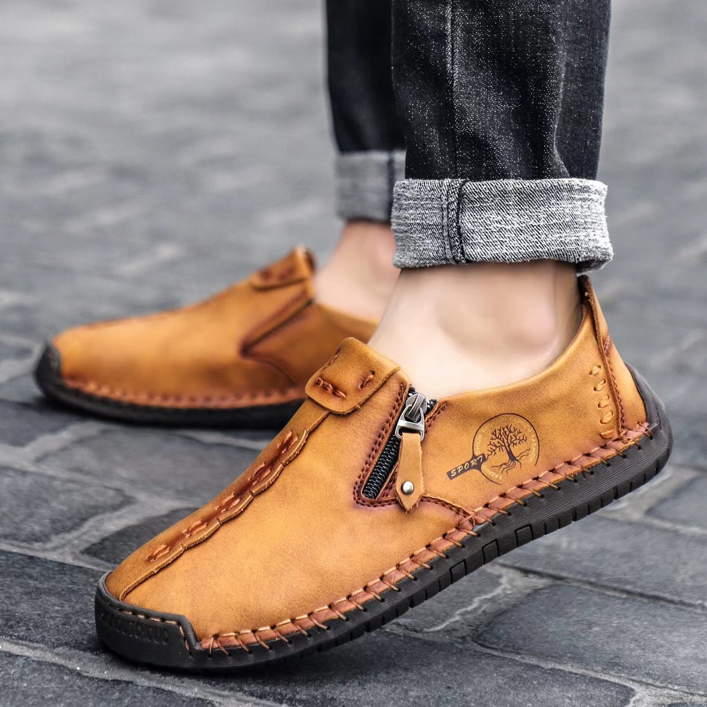 【🎉 60% de descuento por tiempo limitado, solo hoy. ¡No te lo pierdas!】 - Zapatos ortopédicos para hombre hechos con piel de becerro australiana. 👞 Caminata cómoda y alivio del dolor ✅