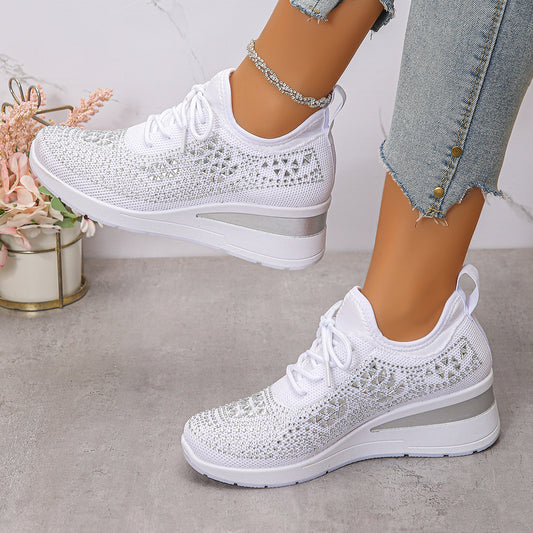 🔥 50% de descuento por tiempo limitado - Zapatos ortopédicos con cordones de diamantes de imitación - Diseño ergonómico ✅ Haz que tu caminata sea más cómoda