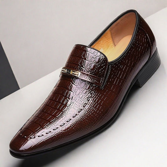 Nuevos zapatos de piel de cocodrilo para hombre, estilo británico, zapatos de negocios coreanos.