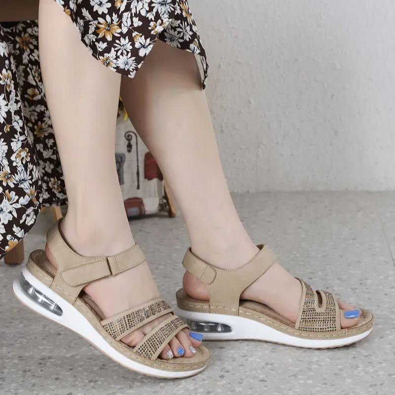 🔥 50% de descuento por tiempo limitado - Sandalias ortopédicas con colchón de aire que absorben los impactos - Diseño ergonómico ✅ Haz que tu caminata sea más cómoda