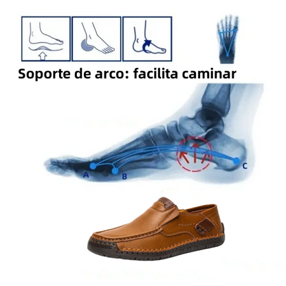 [⏰¡60% de descuento por tiempo limitado - no te lo pierdas!] 🔥 Zapatos para caminar para hombre hechos de auténtica piel de becerro australiana👞✅Cosidos a mano para caminar cómodamente
