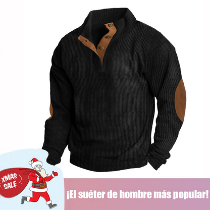 🔥 Navidad Ofertas especiales-Sudadera de manga larga con cuello alto estilo retro para hombre