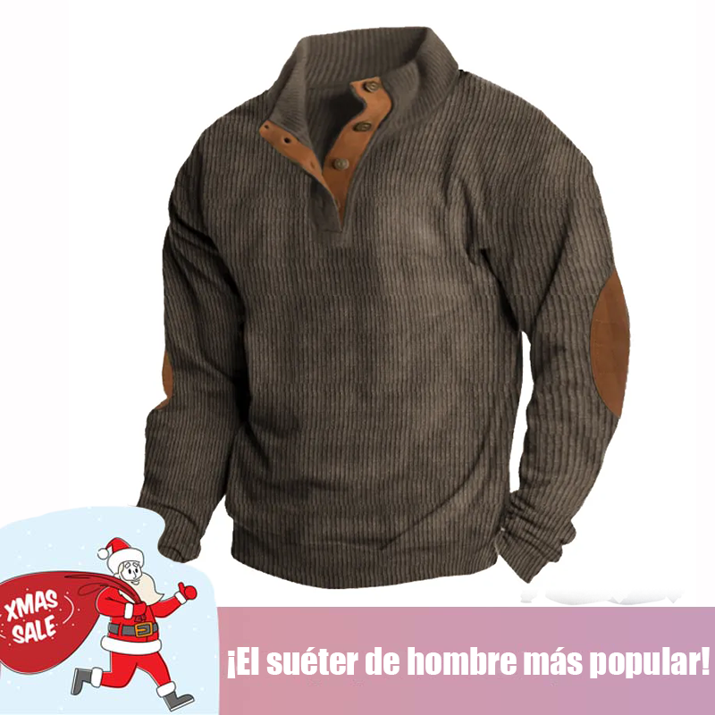 🔥 Navidad Ofertas especiales-Sudadera de manga larga con cuello alto estilo retro para hombre