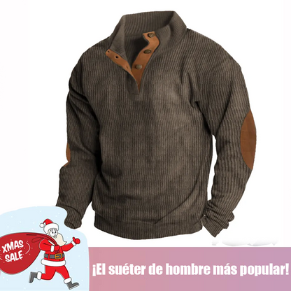 🔥 Navidad Ofertas especiales-Sudadera de manga larga con cuello alto estilo retro para hombre