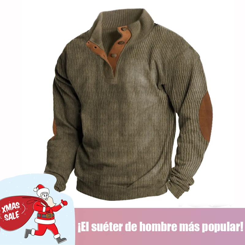 🔥 Navidad Ofertas especiales-Sudadera de manga larga con cuello alto estilo retro para hombre