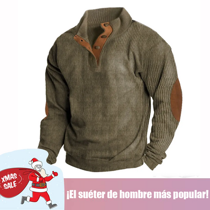 🔥 Navidad Ofertas especiales-Sudadera de manga larga con cuello alto estilo retro para hombre