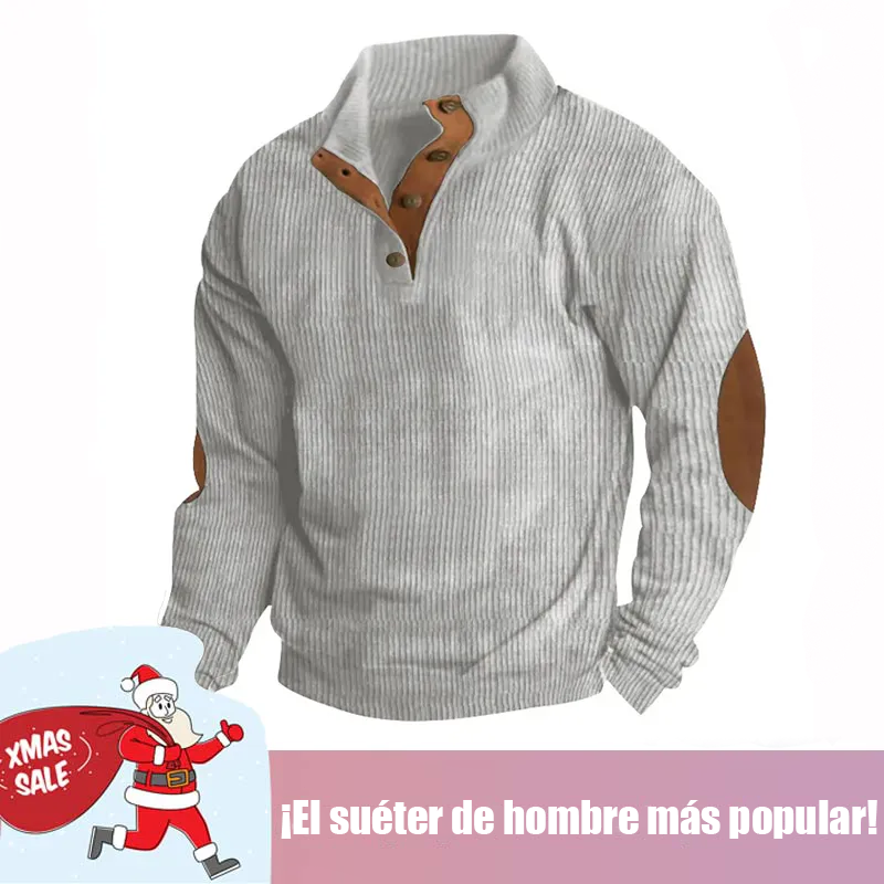 🔥 Navidad Ofertas especiales-Sudadera de manga larga con cuello alto estilo retro para hombre