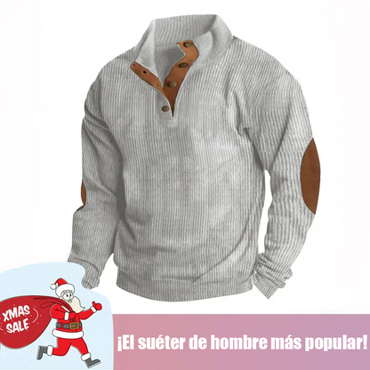 🔥 Navidad Ofertas especiales-Sudadera de manga larga con cuello alto estilo retro para hombre