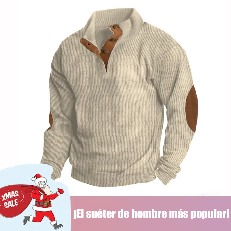 🔥 Navidad Ofertas especiales-Sudadera de manga larga con cuello alto estilo retro para hombre