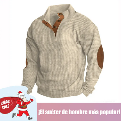 🔥 Navidad Ofertas especiales-Sudadera de manga larga con cuello alto estilo retro para hombre