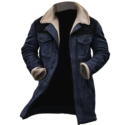 🔥Navidad Ofertas especiales-Chaqueta de exterior vintage para hombre con forro polar de ante