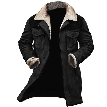 🔥Navidad Ofertas especiales-Chaqueta de exterior vintage para hombre con forro polar de ante
