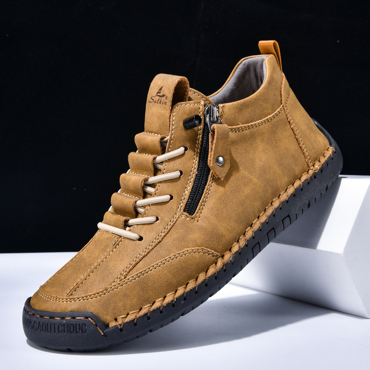 ⏰ÚLTIMO DÍA - 70% DE DESCUENTO🛒 Botas de cuero informales para hombre, ideales para actividades al aire libre, cómodas para caminar y conducir