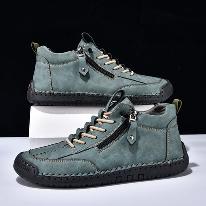 ⏰ÚLTIMO DÍA - 70% DE DESCUENTO🛒 Botas de cuero informales para hombre, ideales para actividades al aire libre, cómodas para caminar y conducir