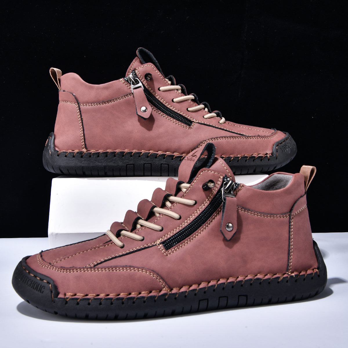 ⏰ÚLTIMO DÍA - 70% DE DESCUENTO🛒 Botas de cuero informales para hombre, ideales para actividades al aire libre, cómodas para caminar y conducir