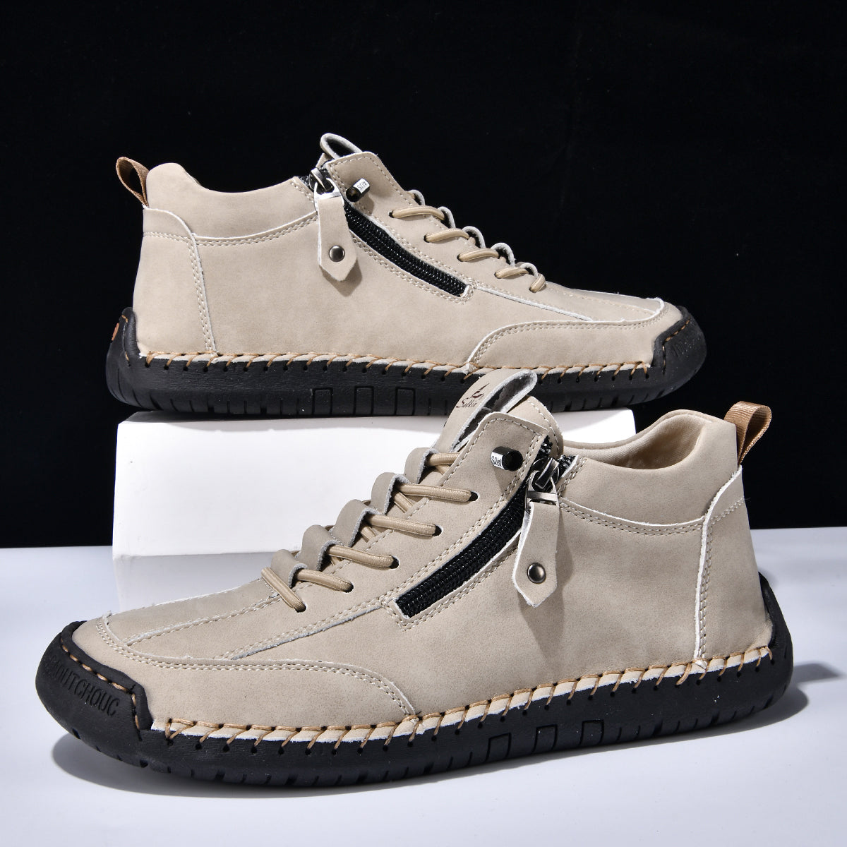 ⏰ÚLTIMO DÍA - 70% DE DESCUENTO🛒 Botas de cuero informales para hombre, ideales para actividades al aire libre, cómodas para caminar y conducir