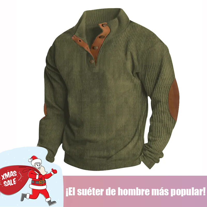 🔥 Navidad Ofertas especiales-Sudadera de manga larga con cuello alto estilo retro para hombre