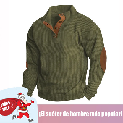 🔥 Navidad Ofertas especiales-Sudadera de manga larga con cuello alto estilo retro para hombre