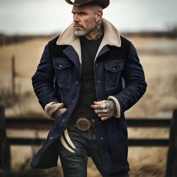 🔥Navidad Ofertas especiales-Chaqueta de exterior vintage para hombre con forro polar de ante