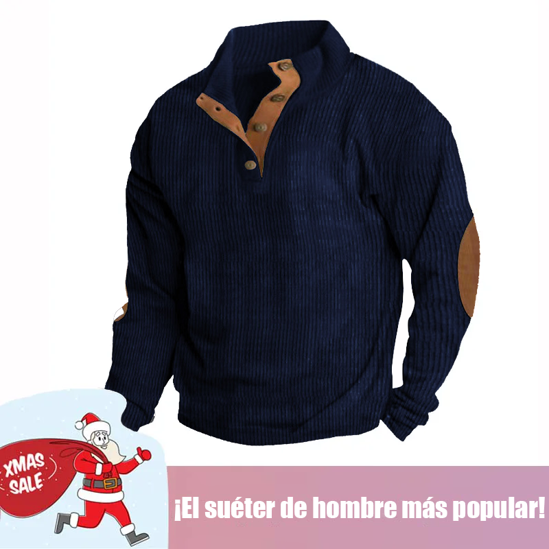 🔥 Navidad Ofertas especiales-Sudadera de manga larga con cuello alto estilo retro para hombre