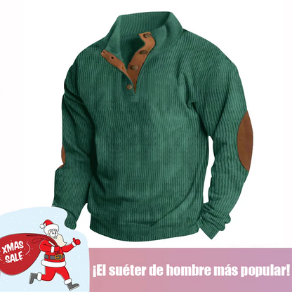 🔥 Navidad Ofertas especiales-Sudadera de manga larga con cuello alto estilo retro para hombre