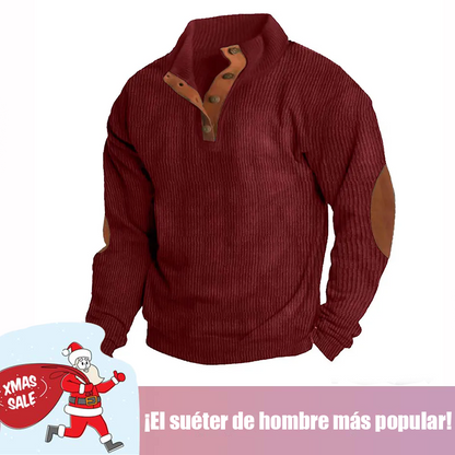 🔥 Navidad Ofertas especiales-Sudadera de manga larga con cuello alto estilo retro para hombre