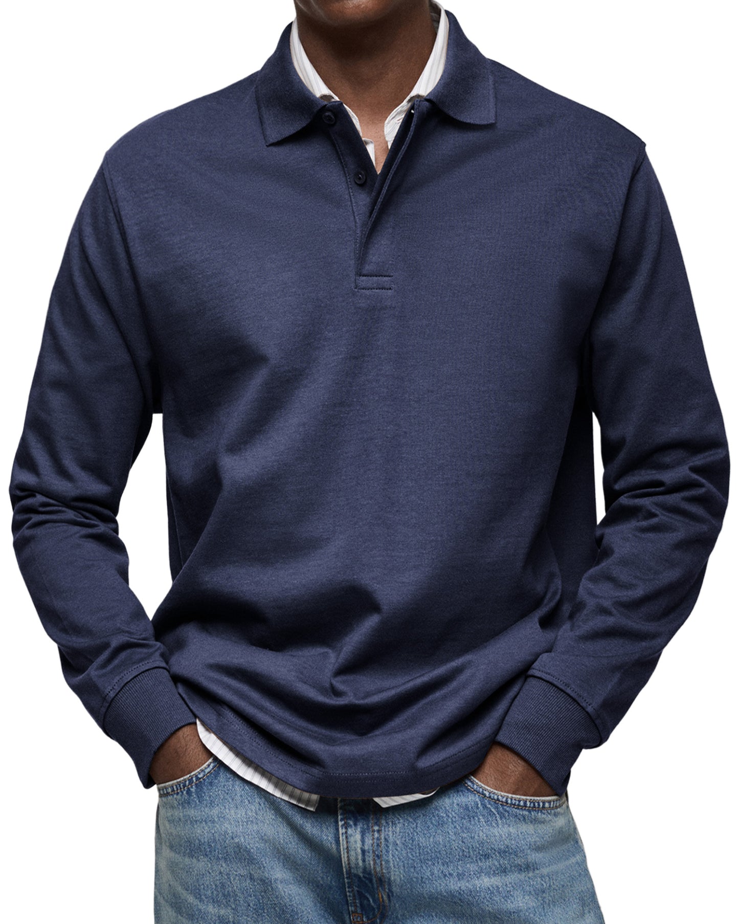 🔥 Navidad Ofertas especiales-Cómoda camisa polo de hombre con solapa y botonadura