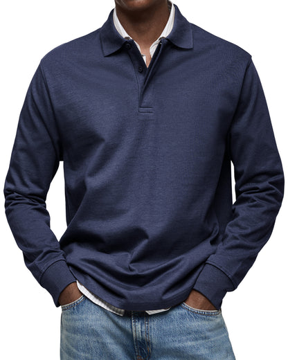🔥 Navidad Ofertas especiales-Cómoda camisa polo de hombre con solapa y botonadura