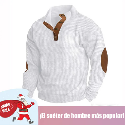 🔥 Navidad Ofertas especiales-Sudadera de manga larga con cuello alto estilo retro para hombre