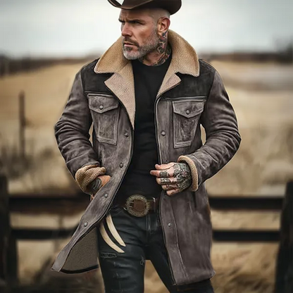 🔥Navidad Ofertas especiales-Chaqueta de exterior vintage para hombre con forro polar de ante