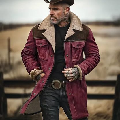 🔥Navidad Ofertas especiales-Chaqueta de exterior vintage para hombre con forro polar de ante