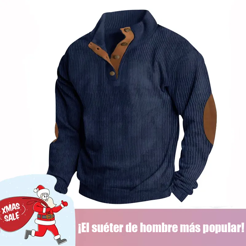 🔥 Navidad Ofertas especiales-Sudadera de manga larga con cuello alto estilo retro para hombre