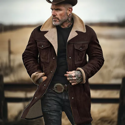 🔥Navidad Ofertas especiales-Chaqueta de exterior vintage para hombre con forro polar de ante