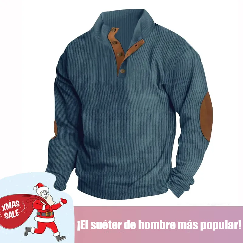 🔥 Navidad Ofertas especiales-Sudadera de manga larga con cuello alto estilo retro para hombre