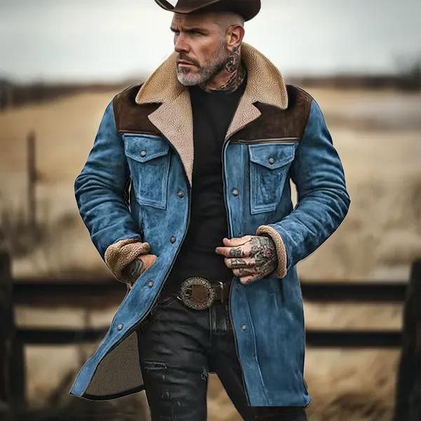 🔥Navidad Ofertas especiales-Chaqueta de exterior vintage para hombre con forro polar de ante