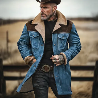 🔥Navidad Ofertas especiales-Chaqueta de exterior vintage para hombre con forro polar de ante