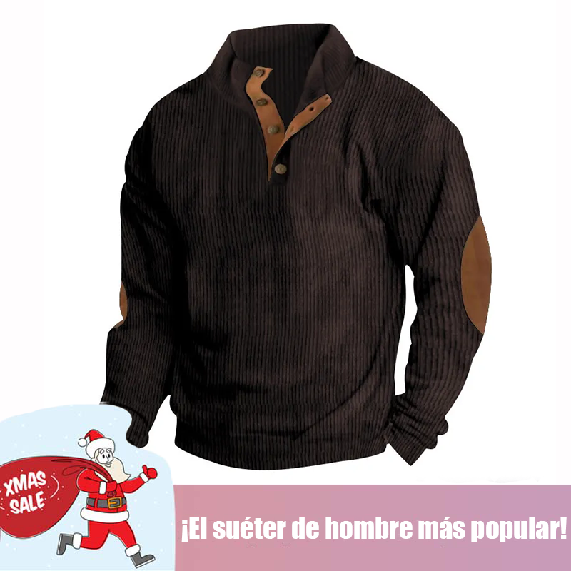 🔥 Navidad Ofertas especiales-Sudadera de manga larga con cuello alto estilo retro para hombre