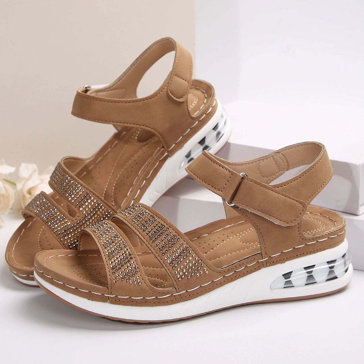 🔥 50% de descuento por tiempo limitado - Sandalias ortopédicas con colchón de aire que absorben los impactos - Diseño ergonómico ✅ Haz que tu caminata sea más cómoda