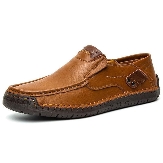 [⏰¡60% de descuento por tiempo limitado - no te lo pierdas!] 🔥 Zapatos para caminar para hombre hechos de auténtica piel de becerro australiana👞✅Cosidos a mano para caminar cómodamente