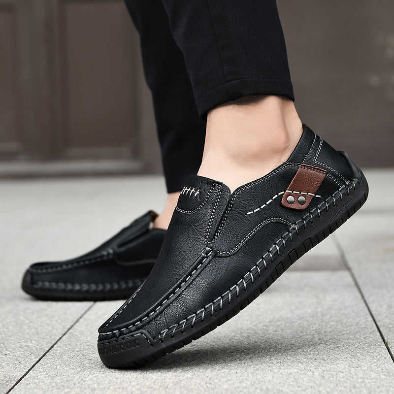 [⏰¡60% de descuento por tiempo limitado - no te lo pierdas!] 🔥 Zapatos para caminar para hombre hechos de auténtica piel de becerro australiana👞✅Cosidos a mano para caminar cómodamente