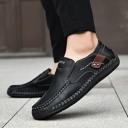 [⏰¡60% de descuento por tiempo limitado - no te lo pierdas!] 🔥 Zapatos para caminar para hombre hechos de auténtica piel de becerro australiana👞✅Cosidos a mano para caminar cómodamente