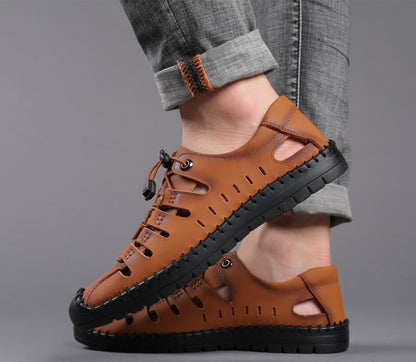 (🔥 60% de descuento por tiempo limitado) - Sandalias de Cuero Ergonómicas - Alivia el Dolor de Pies
