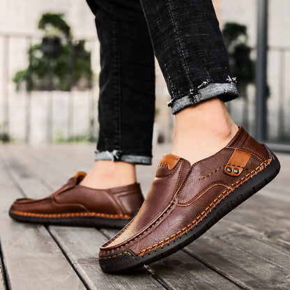 [⏰¡60% de descuento por tiempo limitado - no te lo pierdas!] 🔥 Zapatos para caminar para hombre hechos de auténtica piel de becerro australiana👞✅Cosidos a mano para caminar cómodamente