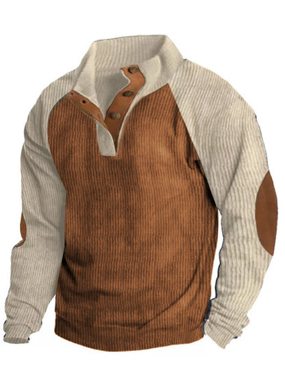 🔥 Navidad Ofertas especiales-Sudadera de manga larga con cuello alto estilo retro para hombre