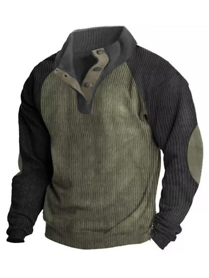 🔥 Navidad Ofertas especiales-Sudadera de manga larga con cuello alto estilo retro para hombre