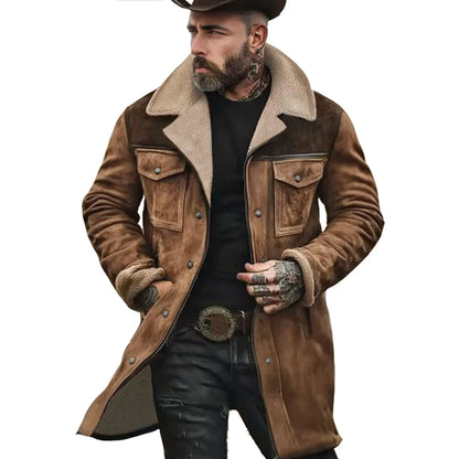 🔥Navidad Ofertas especiales-Chaqueta de exterior vintage para hombre con forro polar de ante