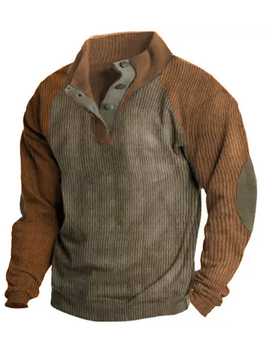 🔥 Navidad Ofertas especiales-Sudadera de manga larga con cuello alto estilo retro para hombre