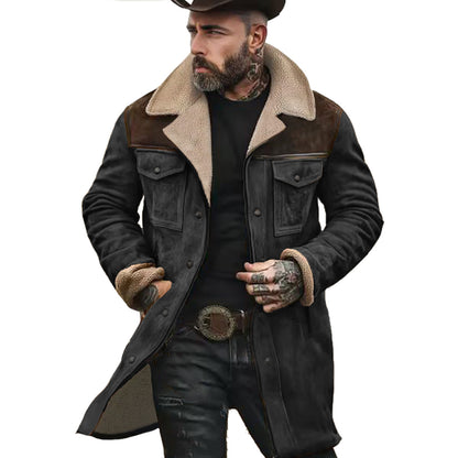 🔥Navidad Ofertas especiales-Chaqueta de exterior vintage para hombre con forro polar de ante