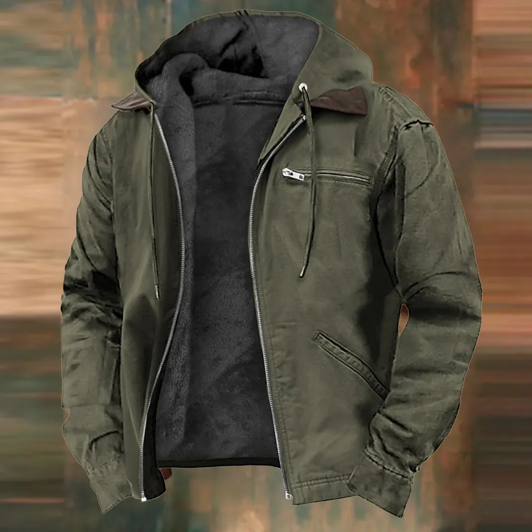 🔥Navidad Ofertas especiales: chaqueta con capucha, cremallera y forro polar